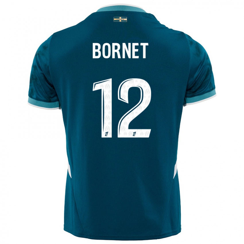 Heren Camille Bornet #12 Turkoois Blauw Uitshirt Uittenue 2024/25 T-Shirt