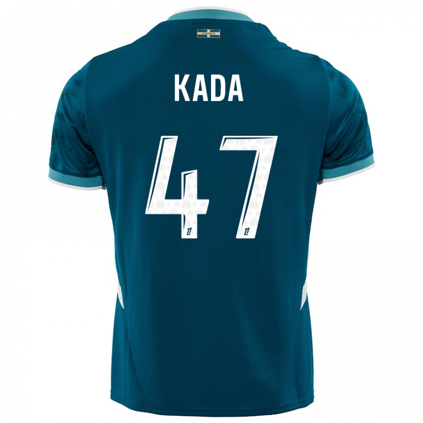 Heren Joakim Kada #47 Turkoois Blauw Uitshirt Uittenue 2024/25 T-Shirt