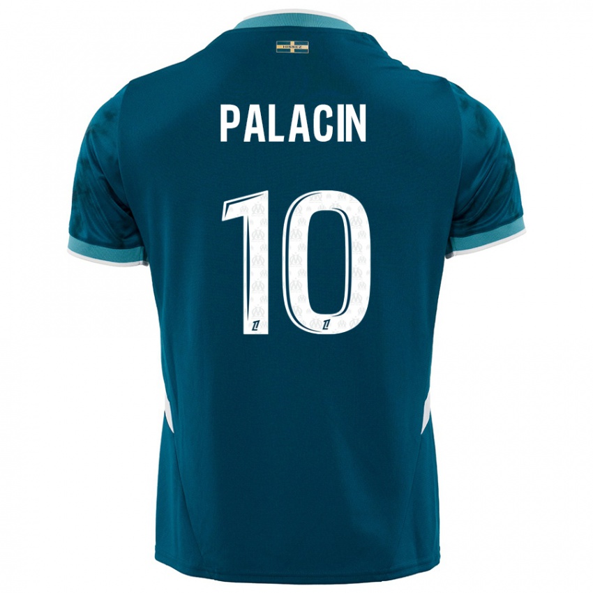 Heren Sara Palacin #10 Turkoois Blauw Uitshirt Uittenue 2024/25 T-Shirt