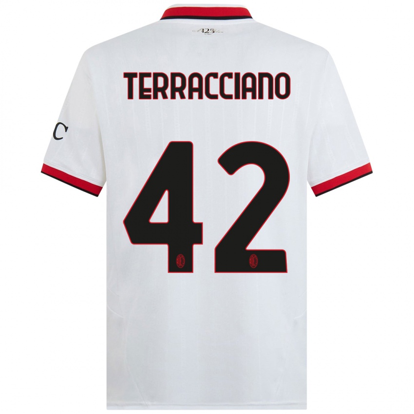 Heren Filippo Terracciano #42 Wit Zwart Rood Uitshirt Uittenue 2024/25 T-Shirt