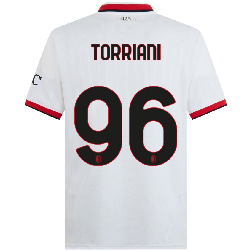 Heren Lorenzo Torriani #96 Wit Zwart Rood Uitshirt Uittenue 2024/25 T-Shirt