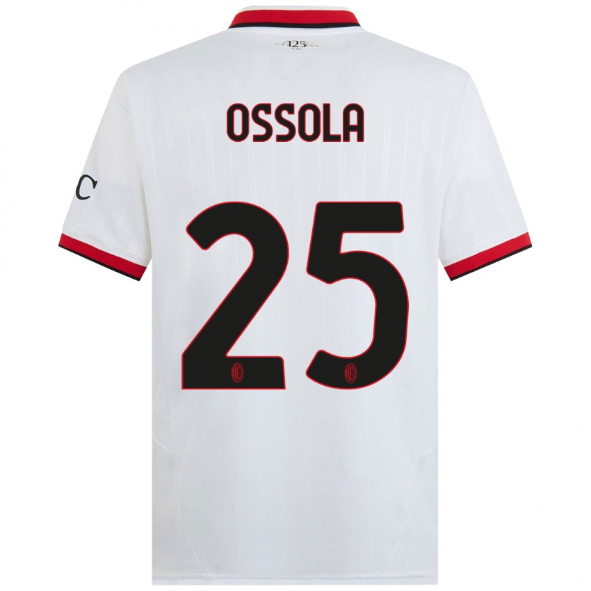 Heren Lorenzo Ossola #25 Wit Zwart Rood Uitshirt Uittenue 2024/25 T-Shirt