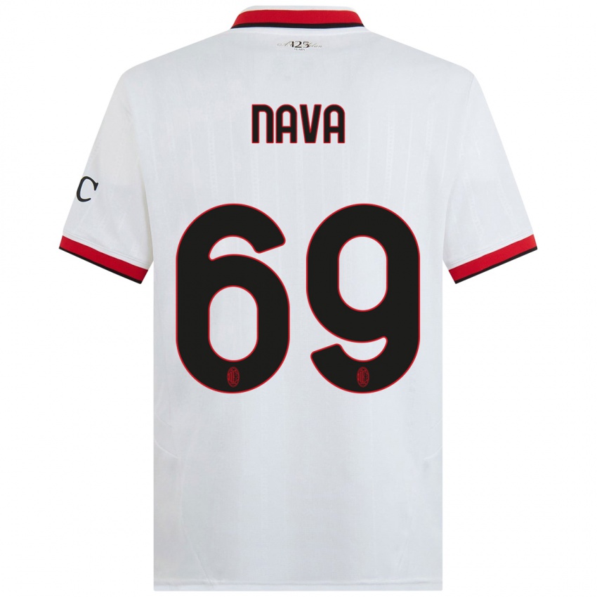 Heren Lapo Nava #69 Wit Zwart Rood Uitshirt Uittenue 2024/25 T-Shirt