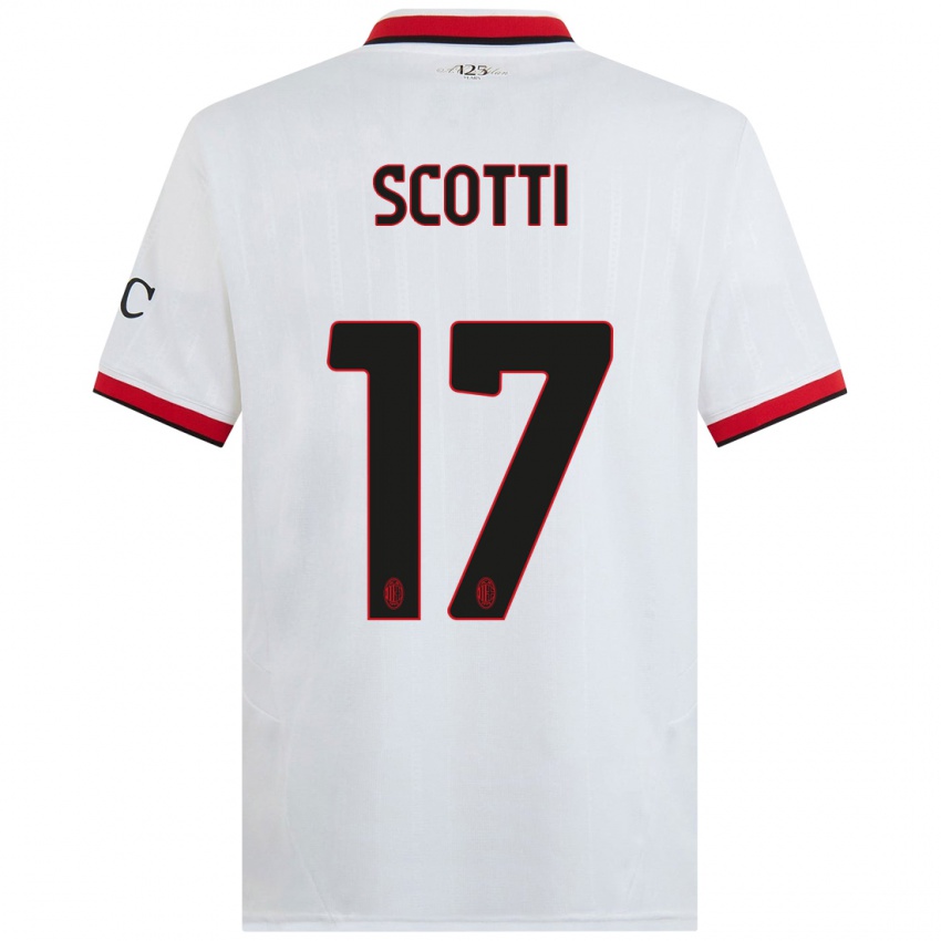 Heren Filippo Scotti #17 Wit Zwart Rood Uitshirt Uittenue 2024/25 T-Shirt