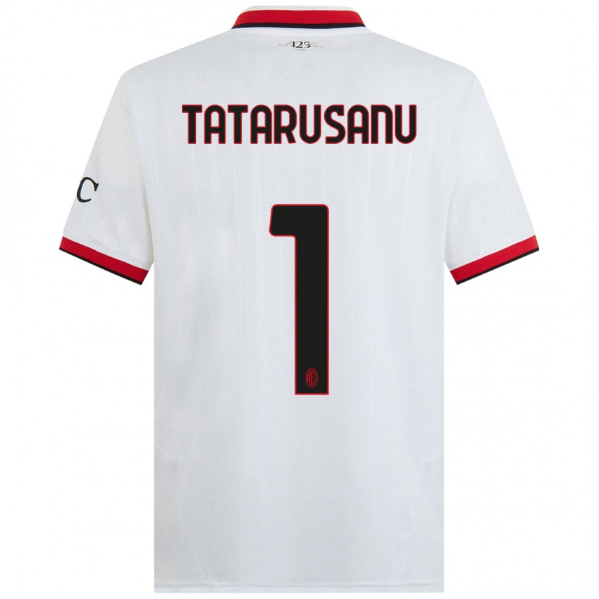 Heren Ciprian Tatarusanu #1 Wit Zwart Rood Uitshirt Uittenue 2024/25 T-Shirt