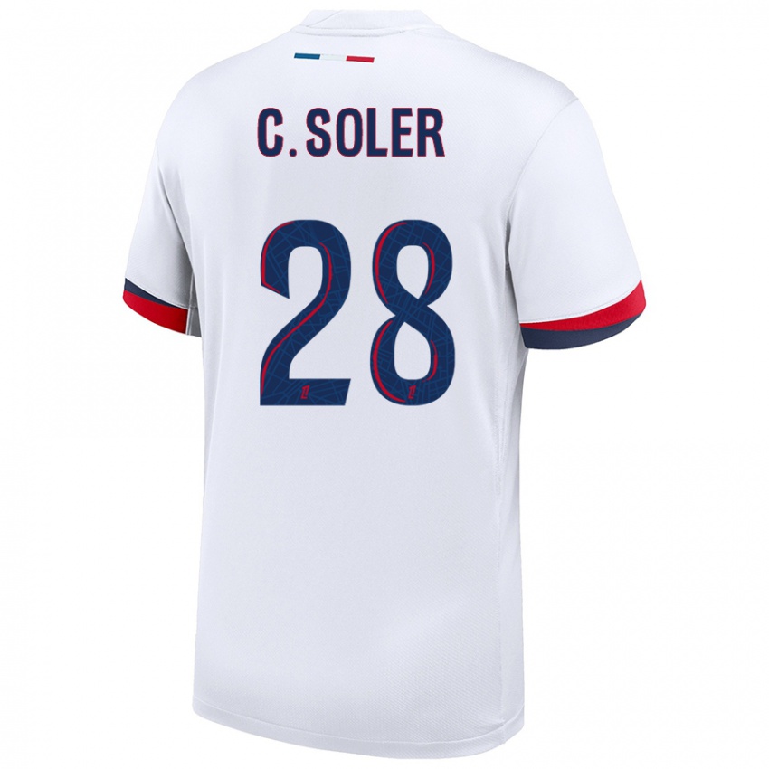 Heren Carlos Soler #28 Wit Blauw Rood Uitshirt Uittenue 2024/25 T-Shirt