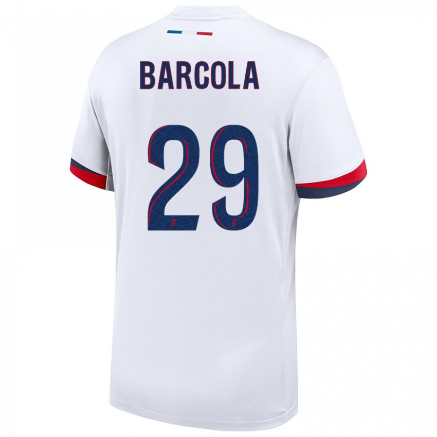 Heren Bradley Barcola #29 Wit Blauw Rood Uitshirt Uittenue 2024/25 T-Shirt