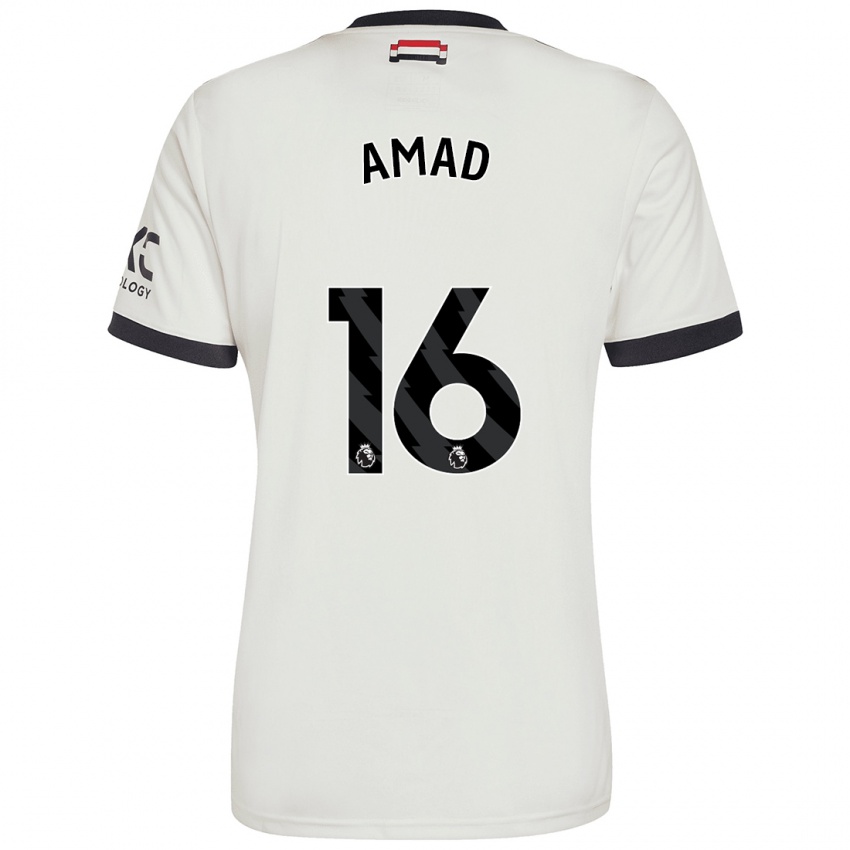 Heren Amad Diallo #16 Gebroken Wit Thuisshirt Derde Tenue 2024/25 T-Shirt