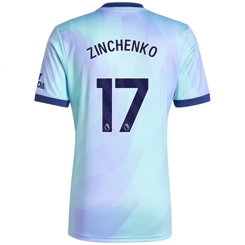 Heren Oleksandr Zinchenko #17 Aqua Thuisshirt Derde Tenue 2024/25 T-Shirt