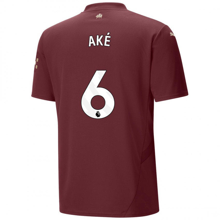 Heren Nathan Ake #6 Kastanjebruin Thuisshirt Derde Tenue 2024/25 T-Shirt