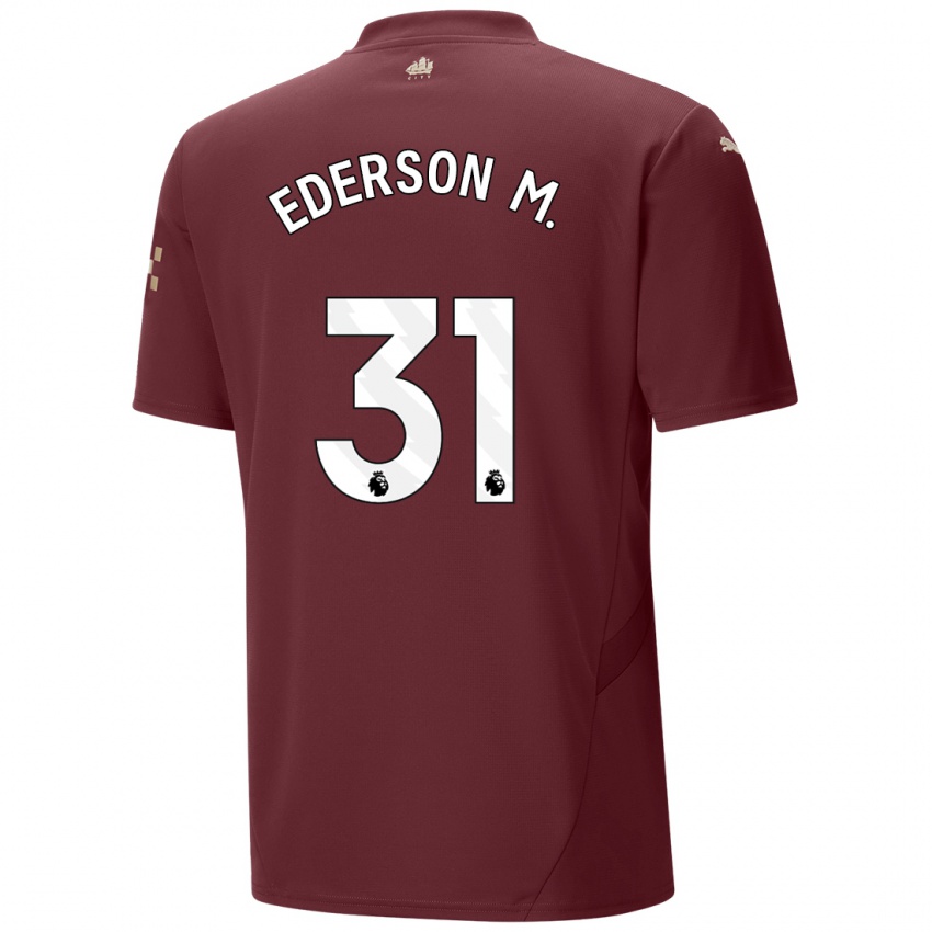 Heren Ederson Moraes #31 Kastanjebruin Thuisshirt Derde Tenue 2024/25 T-Shirt