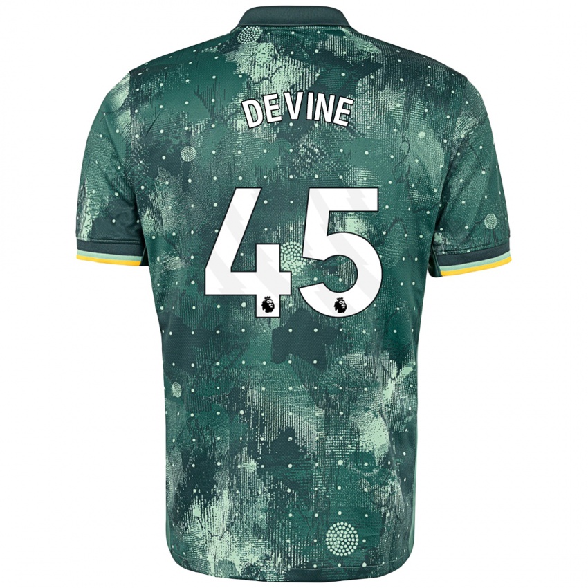 Heren Alfie Devine #45 Muntgroen Thuisshirt Derde Tenue 2024/25 T-Shirt