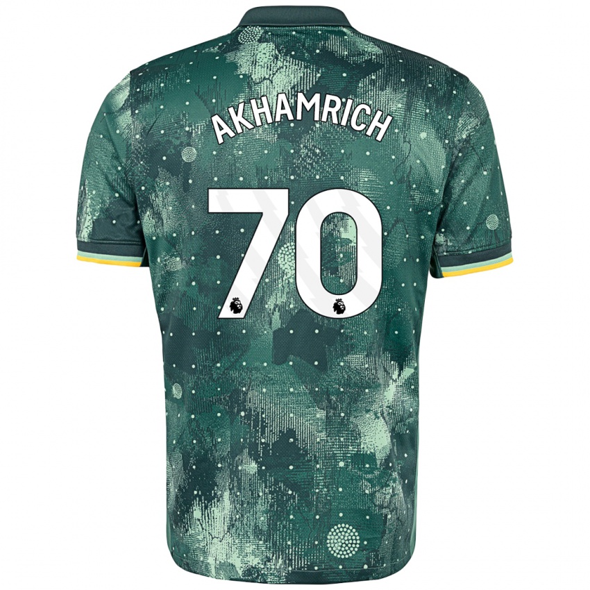 Heren Yusuf Akhamrich #70 Muntgroen Thuisshirt Derde Tenue 2024/25 T-Shirt