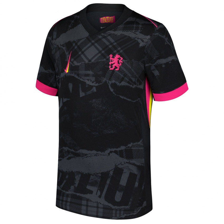 Heren Uw Naam #0 Zwartroze Thuisshirt Derde Tenue 2024/25 T-Shirt