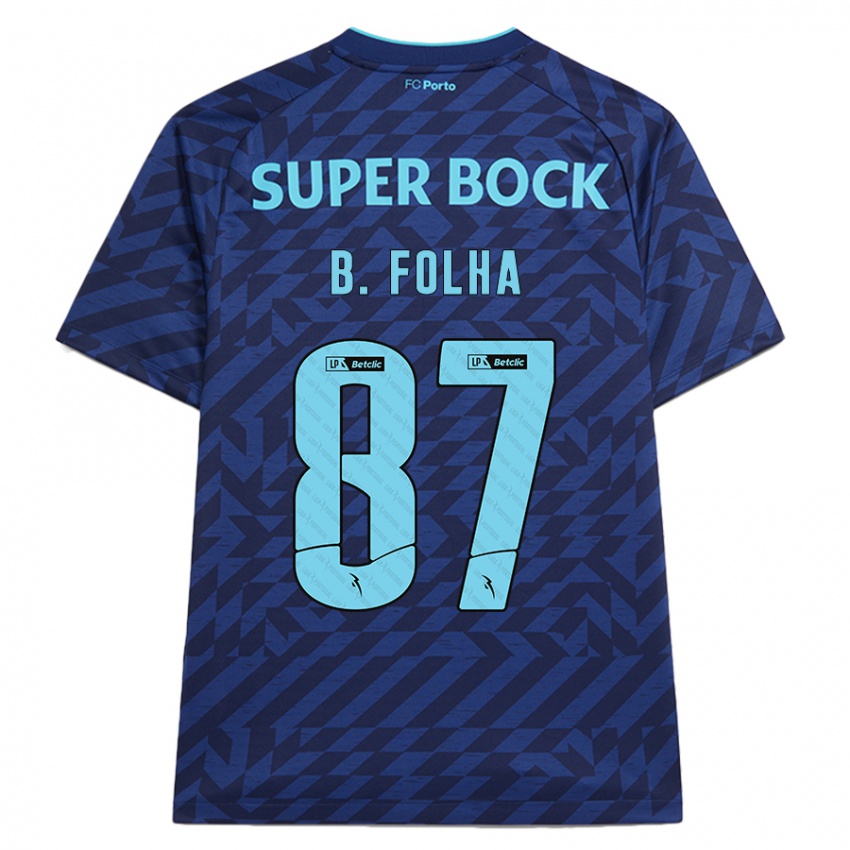 Heren Bernardo Folha #87 Marineblauw Thuisshirt Derde Tenue 2024/25 T-Shirt