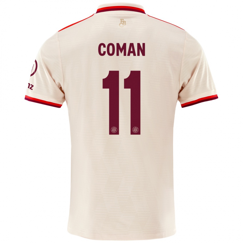 Heren Kingsley Coman #11 Linen Thuisshirt Derde Tenue 2024/25 T-Shirt