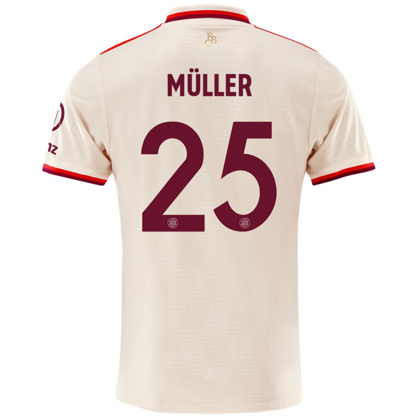 Heren Thomas Muller #25 Linen Thuisshirt Derde Tenue 2024/25 T-Shirt