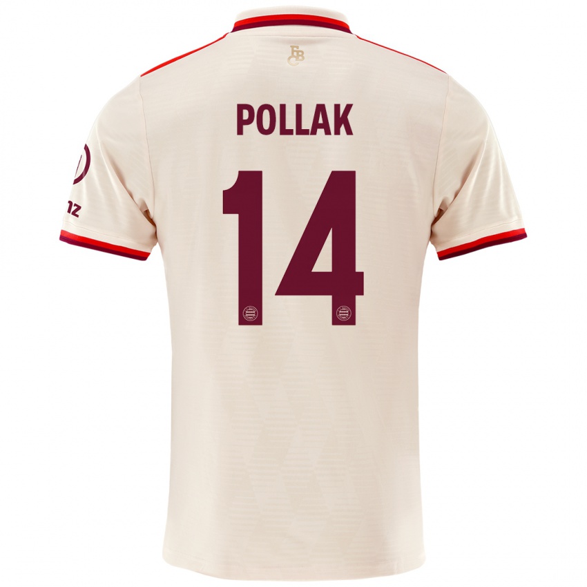 Heren Florian Pollak #14 Linen Thuisshirt Derde Tenue 2024/25 T-Shirt