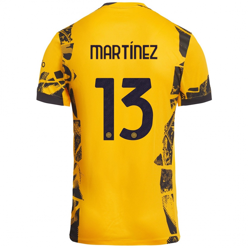 Heren Josep Martínez #13 Goud Zwart Thuisshirt Derde Tenue 2024/25 T-Shirt