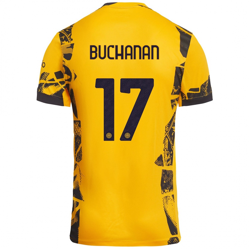 Heren Tajon Buchanan #17 Goud Zwart Thuisshirt Derde Tenue 2024/25 T-Shirt