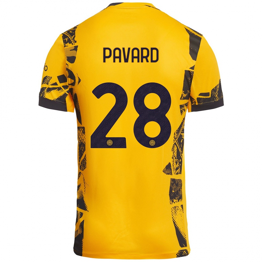 Heren Benjamin Pavard #28 Goud Zwart Thuisshirt Derde Tenue 2024/25 T-Shirt