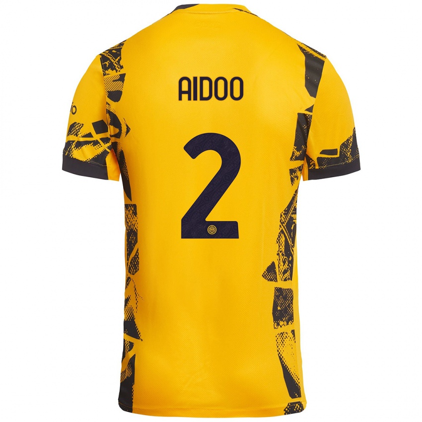 Heren Mike Aidoo #2 Goud Zwart Thuisshirt Derde Tenue 2024/25 T-Shirt