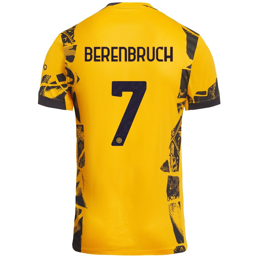 Heren Thomas Berenbruch #7 Goud Zwart Thuisshirt Derde Tenue 2024/25 T-Shirt