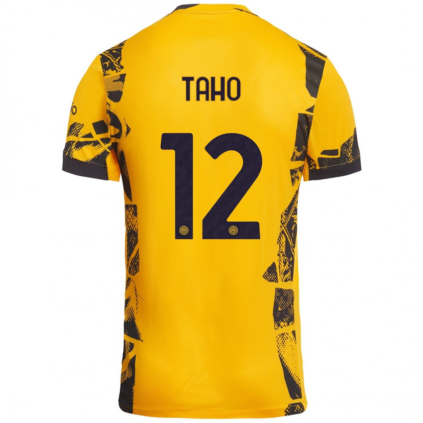 Heren Alain Taho #12 Goud Zwart Thuisshirt Derde Tenue 2024/25 T-Shirt