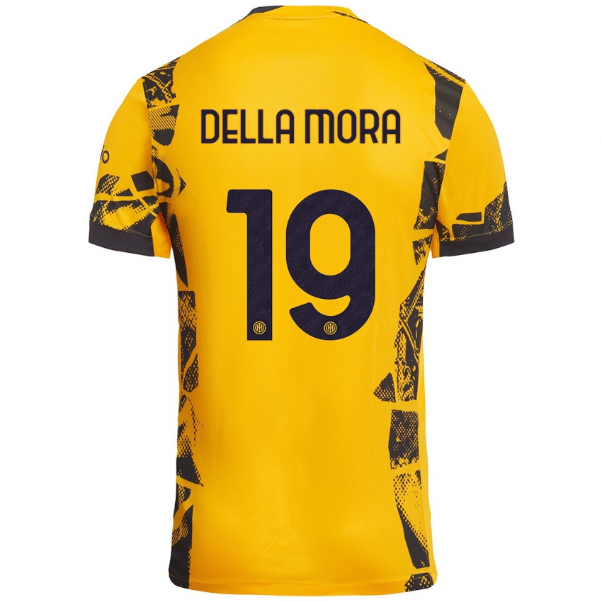 Heren Tommaso Della Mora #19 Goud Zwart Thuisshirt Derde Tenue 2024/25 T-Shirt