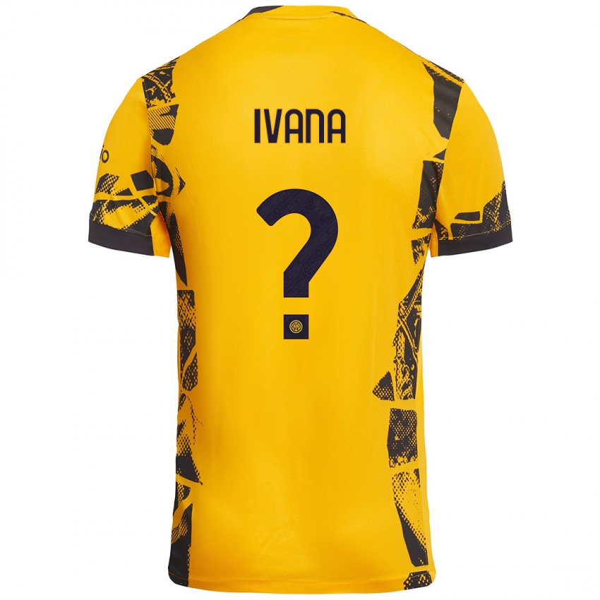 Heren Ivana Andrés #0 Goud Zwart Thuisshirt Derde Tenue 2024/25 T-Shirt