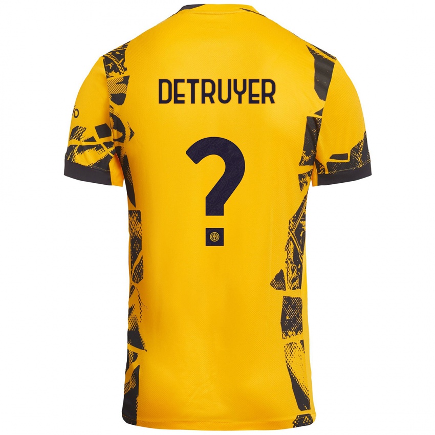 Heren Marie Detruyer #0 Goud Zwart Thuisshirt Derde Tenue 2024/25 T-Shirt