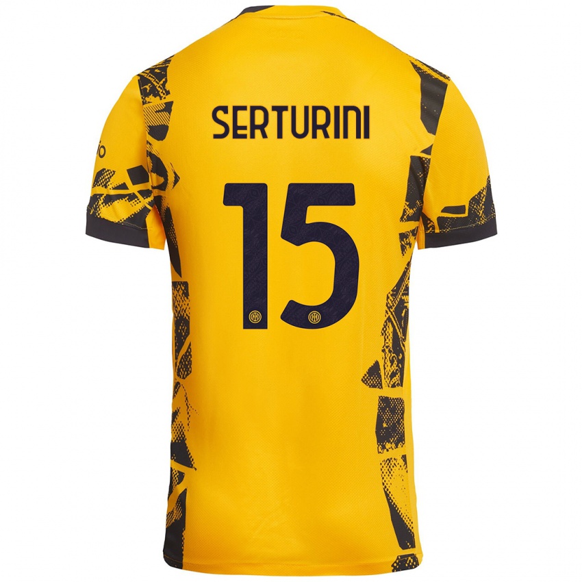 Heren Annamaria Serturini #15 Goud Zwart Thuisshirt Derde Tenue 2024/25 T-Shirt