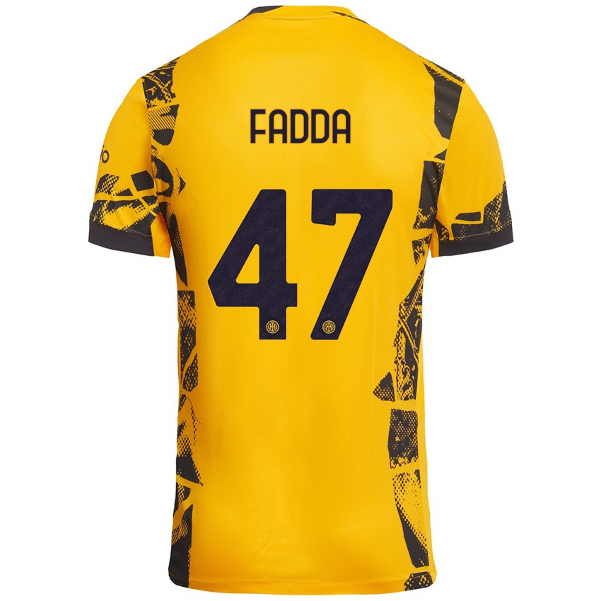 Heren Paola Fadda #47 Goud Zwart Thuisshirt Derde Tenue 2024/25 T-Shirt