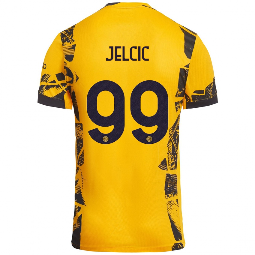 Heren Maja Jelčić #99 Goud Zwart Thuisshirt Derde Tenue 2024/25 T-Shirt