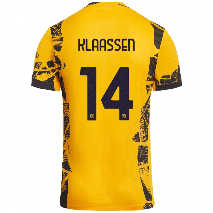 Heren Davy Klaassen #14 Goud Zwart Thuisshirt Derde Tenue 2024/25 T-Shirt