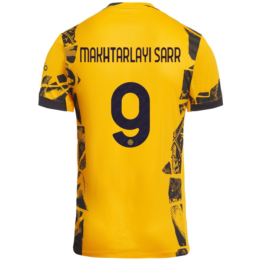 Heren Amadou Makhtarlayi Sarr #9 Goud Zwart Thuisshirt Derde Tenue 2024/25 T-Shirt