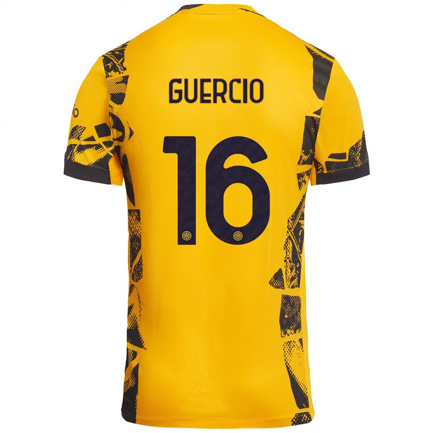 Heren Tommaso Guercio #16 Goud Zwart Thuisshirt Derde Tenue 2024/25 T-Shirt