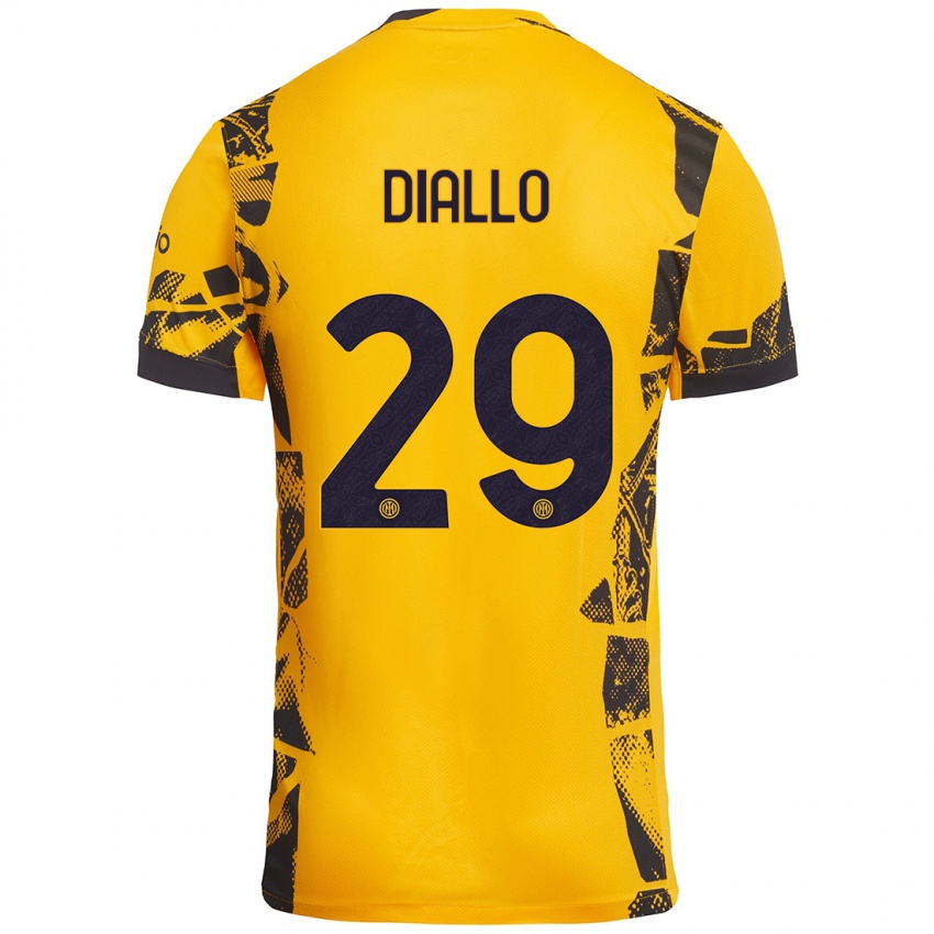 Heren Oumar Diallo #29 Goud Zwart Thuisshirt Derde Tenue 2024/25 T-Shirt