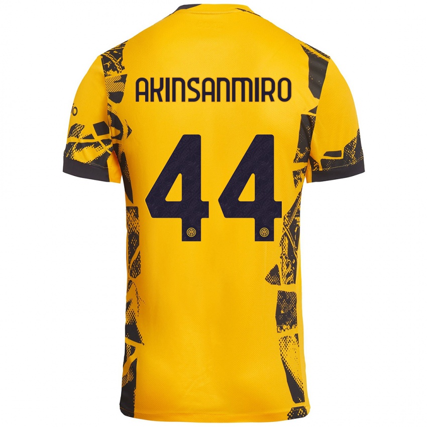 Heren Ebenezer Akinsanmiro #44 Goud Zwart Thuisshirt Derde Tenue 2024/25 T-Shirt