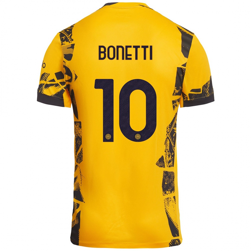 Heren Tatiana Bonetti #10 Goud Zwart Thuisshirt Derde Tenue 2024/25 T-Shirt