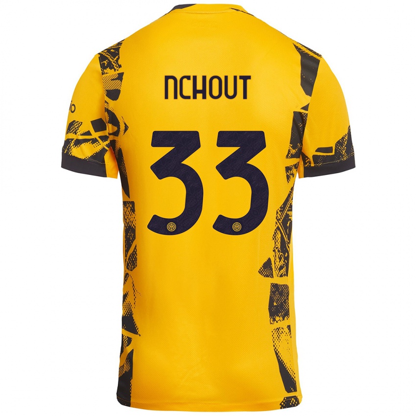 Heren Ajara Nchout #33 Goud Zwart Thuisshirt Derde Tenue 2024/25 T-Shirt