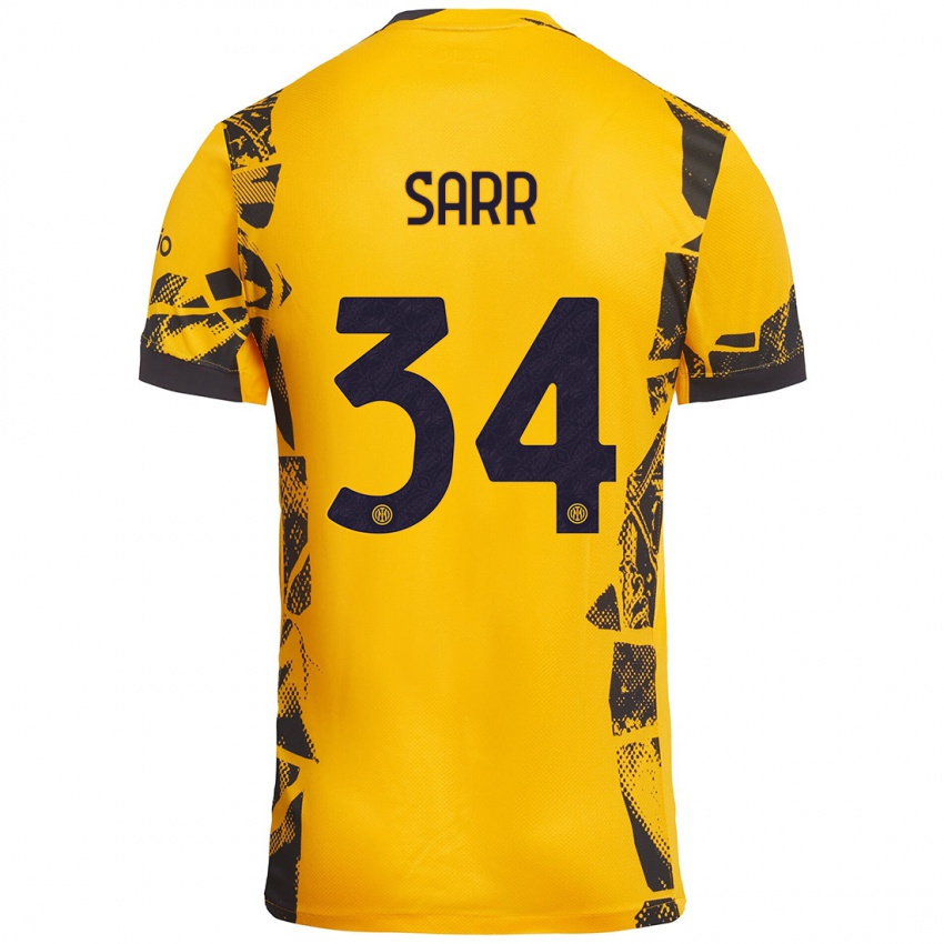 Heren Amadou Sarr #34 Goud Zwart Thuisshirt Derde Tenue 2024/25 T-Shirt