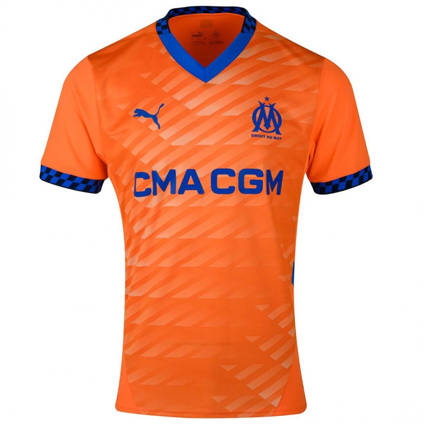 Heren Uw Naam #0 Oranje Donkerblauw Thuisshirt Derde Tenue 2024/25 T-Shirt