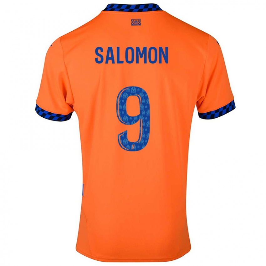 Heren Maeva Salomon #9 Oranje Donkerblauw Thuisshirt Derde Tenue 2024/25 T-Shirt