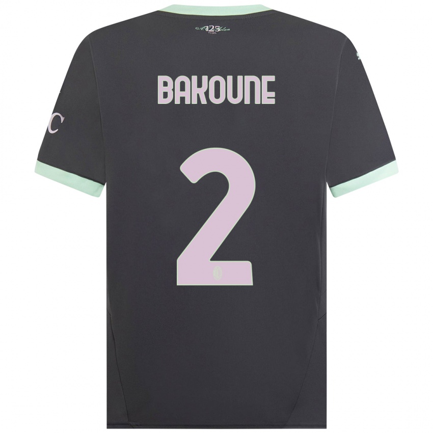 Heren Adam Bakoune #2 Grijs Thuisshirt Derde Tenue 2024/25 T-Shirt