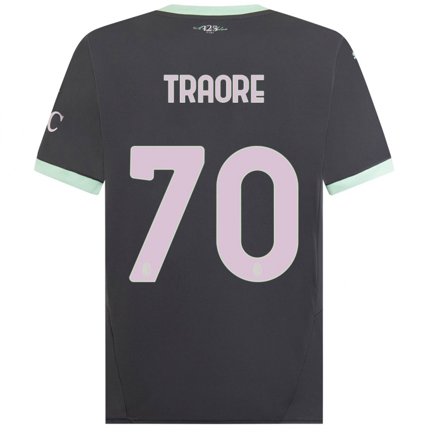 Heren Chaka Traore #70 Grijs Thuisshirt Derde Tenue 2024/25 T-Shirt