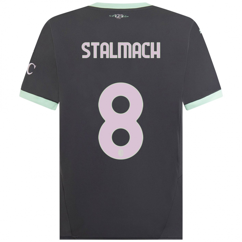 Heren Dariusz Stalmach #8 Grijs Thuisshirt Derde Tenue 2024/25 T-Shirt