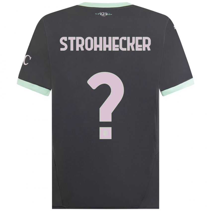 Heren Riccardo Strohhecker #0 Grijs Thuisshirt Derde Tenue 2024/25 T-Shirt