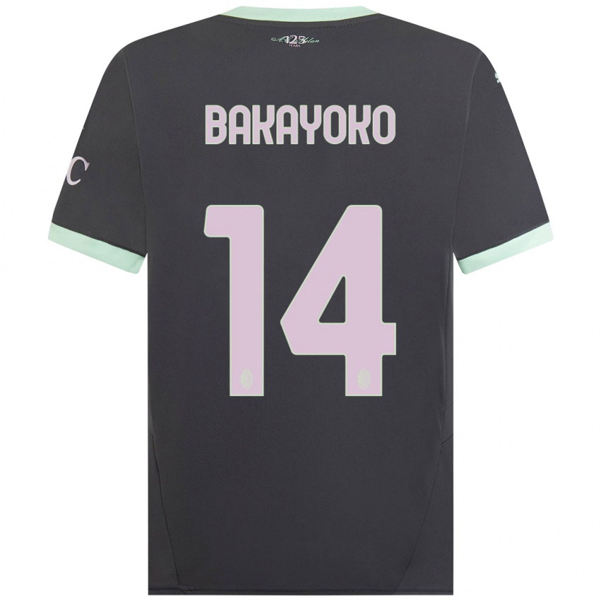 Heren Tiemoue Bakayoko #14 Grijs Thuisshirt Derde Tenue 2024/25 T-Shirt