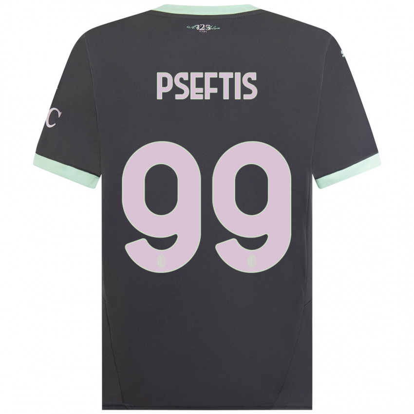 Heren Fotios Pseftis #99 Grijs Thuisshirt Derde Tenue 2024/25 T-Shirt